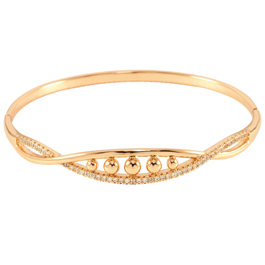 Браслет Xuping Позолота 18K Декоративный узор с цирконием ø 6см фото №1