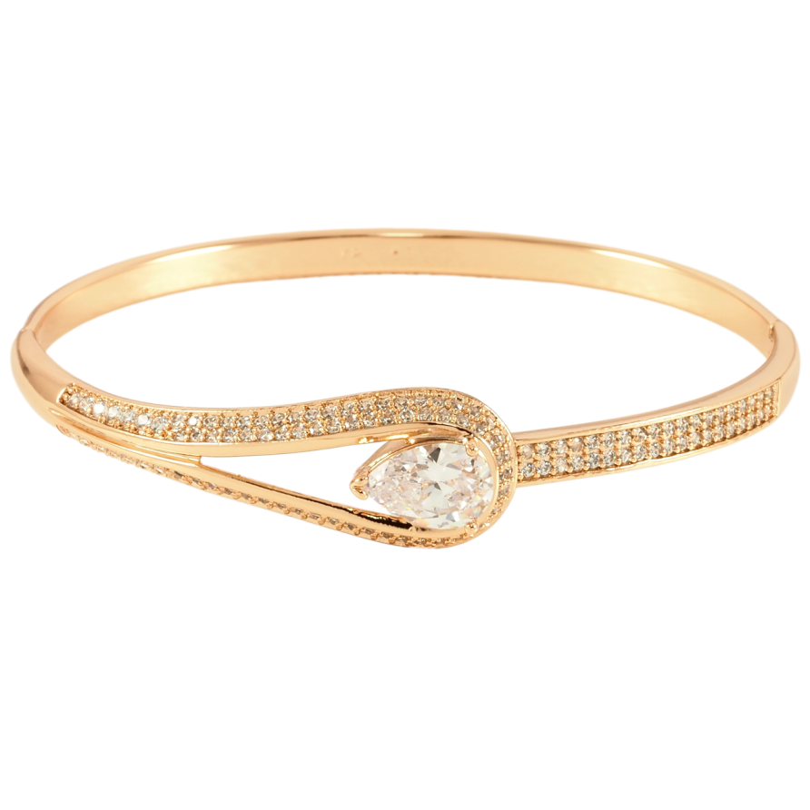 Браслет Xuping Позолота 18K Декоративный узор с инкрустацией цирконием ø 6см фото №1