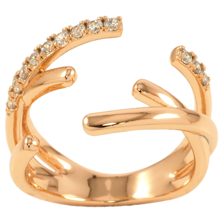 Кольцо Xuping Позолота 18K Декоративный узор с цирконием фото №1