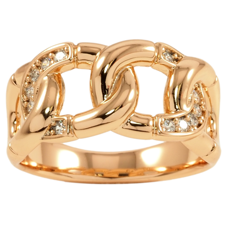 Каблучка Xuping Позолота 18K Візерунок ланцюжок з цирконієм фото №6 Каблучка Xuping Позолота 18K Візерунок ланцюжок з цирконієм фото №6