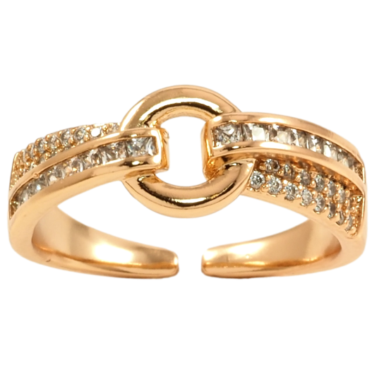 Кольцо Xuping Позолота 18K Колечко с инкрустацией цирконием фото №1