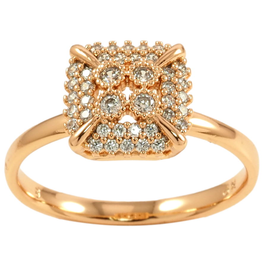 Каблучка Xuping Позолота 18K Купол з інкрустацією цирконієм фото №1