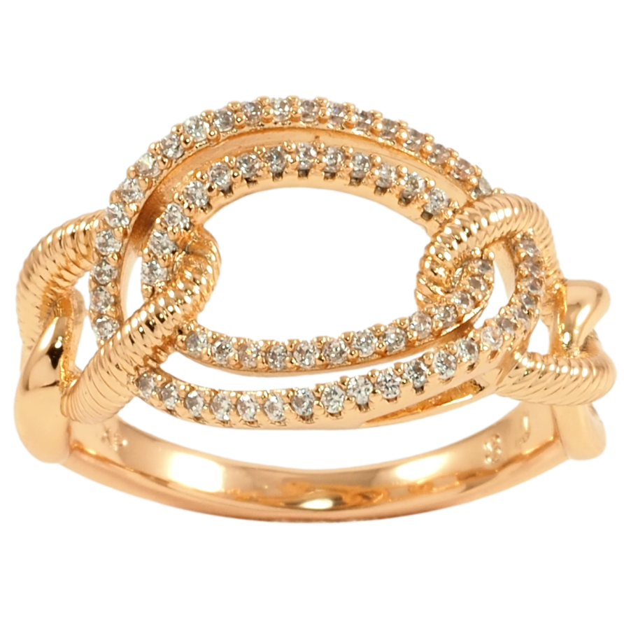 Каблучка Xuping Позолота 18K Візерунок ланцюжок з інкрустацією цирконієм фото №1