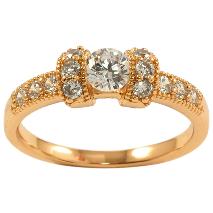 Кольцо Xuping Позолота 18K Инкрустация цирконием фото №7