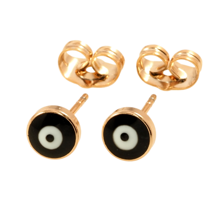 Серьги Xuping Позолота 18K пусеты Оберег черный Глаз Фатимы ø 6мм фото №22 Серьги Xuping Позолота 18K пусеты Оберег черный Глаз Фатимы ø 6мм фото №22
