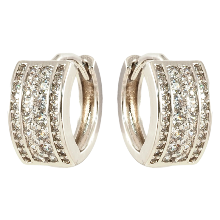 Серьги Xuping Родий колечки Инкрустация цирконием фото №5 Серьги Xuping Родий колечки Инкрустация цирконием фото №5