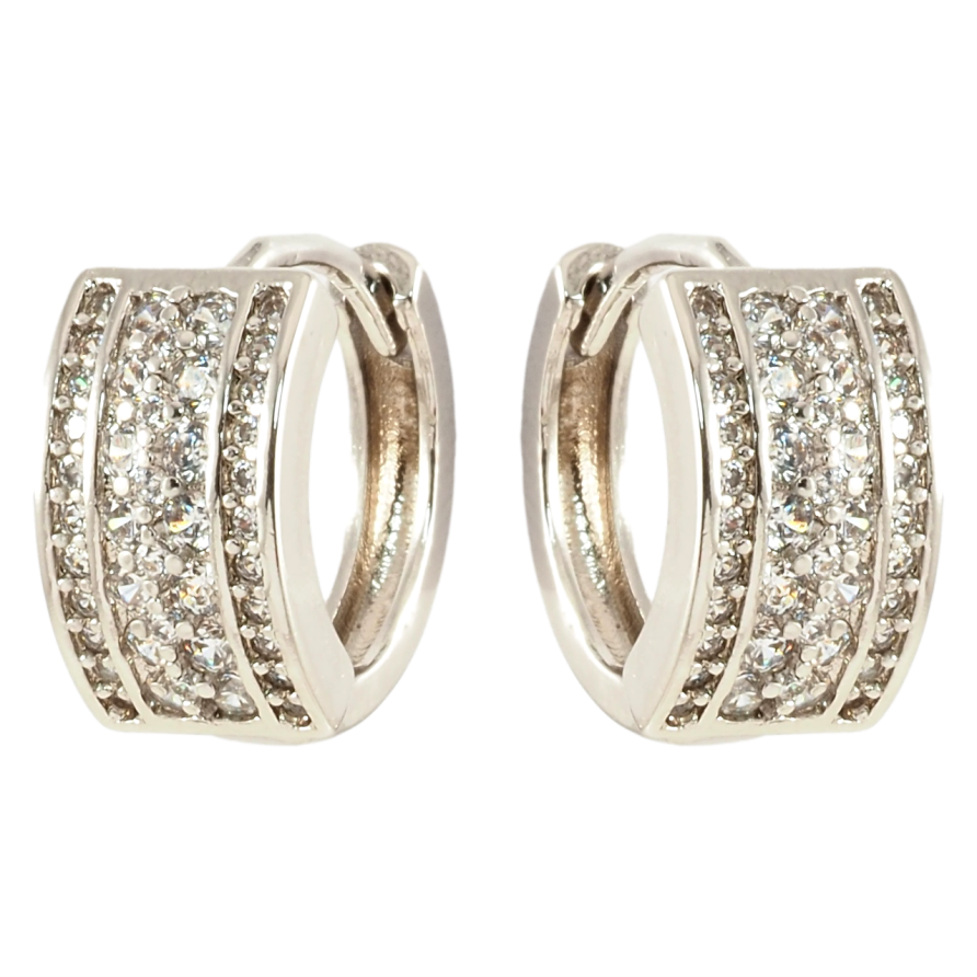 Серьги Xuping Родий колечки Инкрустация цирконием фото №1