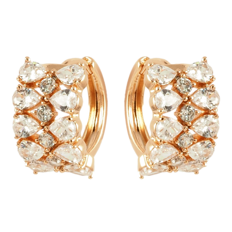 Сережки Xuping Позолота 18K колечка Інкрустація цирконієм фото №2