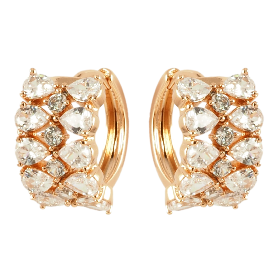 Сережки Xuping Позолота 18K колечка Інкрустація цирконієм фото №1