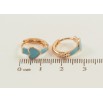 Серьги Xuping Позолота 18K колечки Сердечки с голубой эмалью фото №2