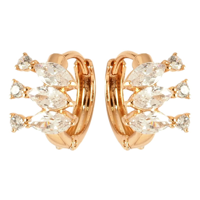 Сережки Xuping Позолота 18K колечка Візерунок з цирконієм фото №1 Сережки Xuping Позолота 18K колечка Візерунок з цирконієм фото №1