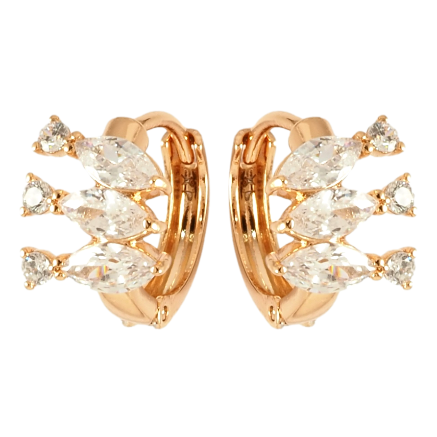 Сережки Xuping Позолота 18K колечка Візерунок з цирконієм фото №1 Сережки Xuping Позолота 18K колечка Візерунок з цирконієм фото №1