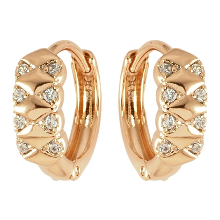 Серьги Xuping Позолота 18K колечки Декоративный узор с цирконием фото №14