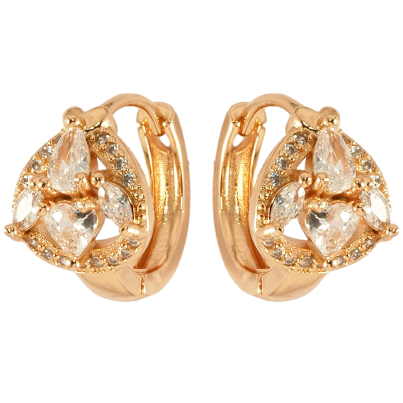 Сережки Xuping Позолота 18K колечка Інкрустація цирконієм фото №4