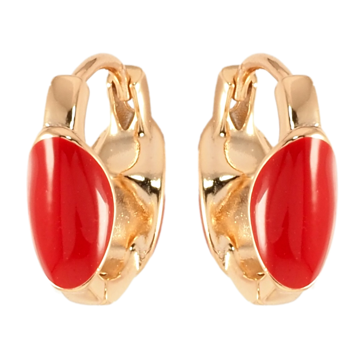 Серьги Xuping Позолота 18K колечки Узор красной эмалью фото №22