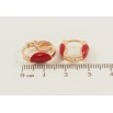 Серьги Xuping Позолота 18K колечки Узор красной эмалью фото №2
