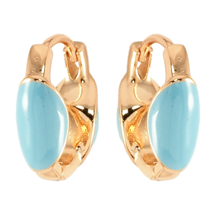 Сережки Xuping Позолота 18K колечка Візерунок блакитною емаллю фото №8