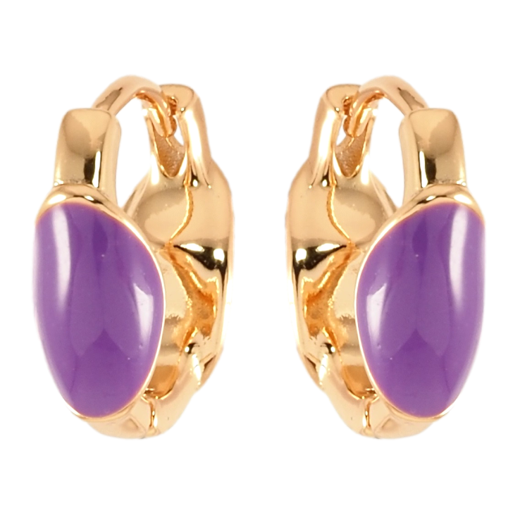 Сережки Xuping Позолота 18K колечка Візерунок бузковою емаллю фото №7