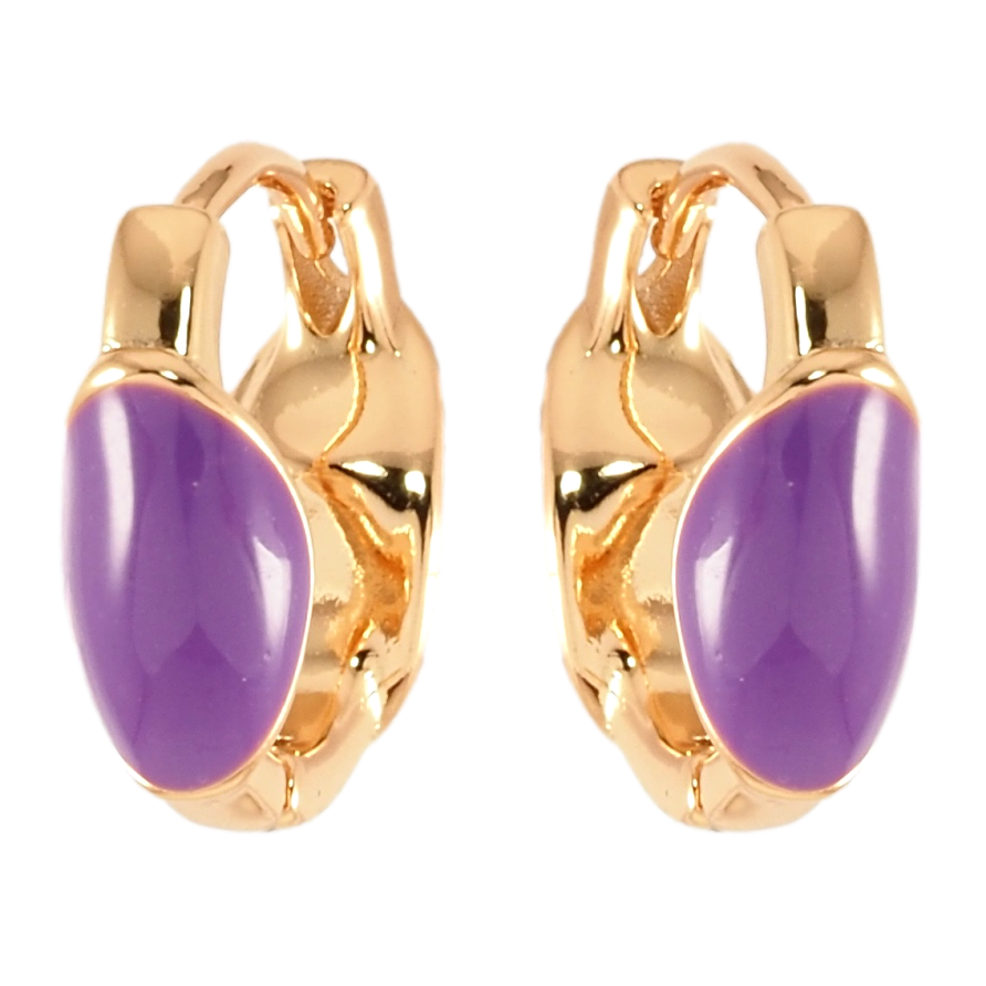 Сережки Xuping Позолота 18K колечка Візерунок бузковою емаллю фото №1