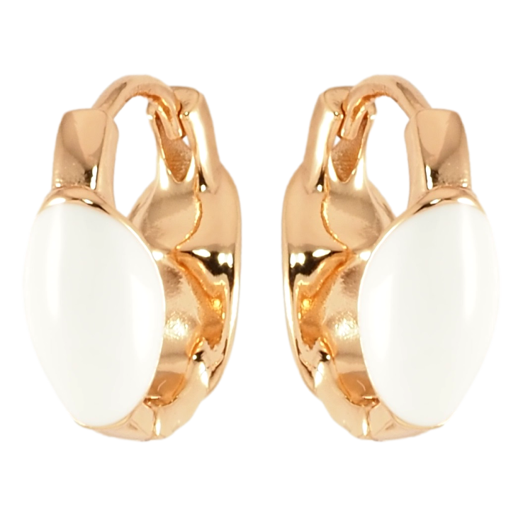 Сережки Xuping Позолота 18K колечка Візерунок білою емаллю фото №9