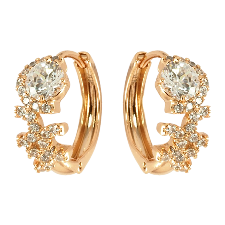 Сережки Xuping Позолота 18K колечка Інкрустація цирконієм фото №15