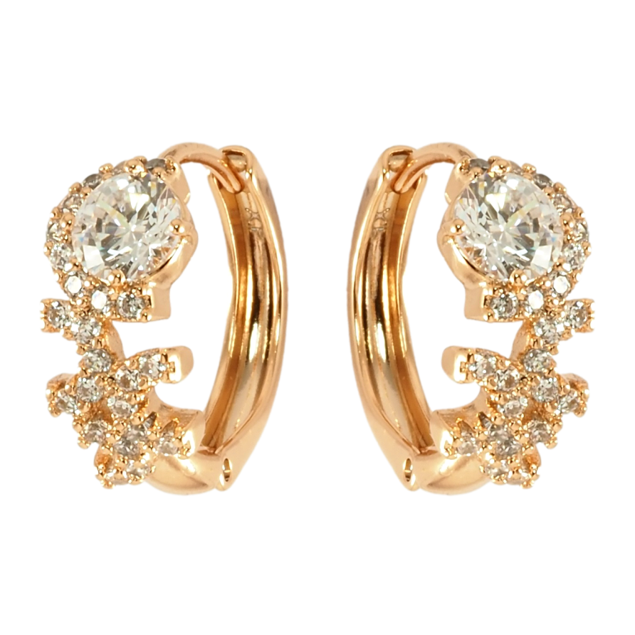 Сережки Xuping Позолота 18K колечка Інкрустація цирконієм фото №1