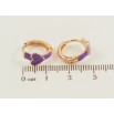 Сережки Xuping Позолота 18K колечка Сердечко з бузковою емаллю фото №2 Сережки Xuping Позолота 18K колечка Сердечко з бузковою емаллю фото №2