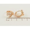 Серьги Xuping Позолота 18K колечки Кристальные цветочки фото №2