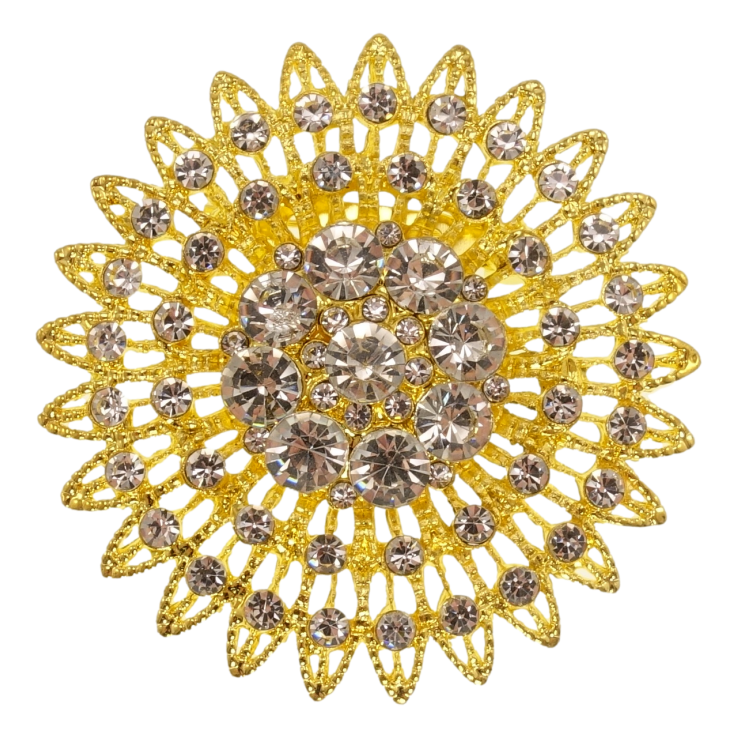 Брошь Подсолнух с стразами фото №22
