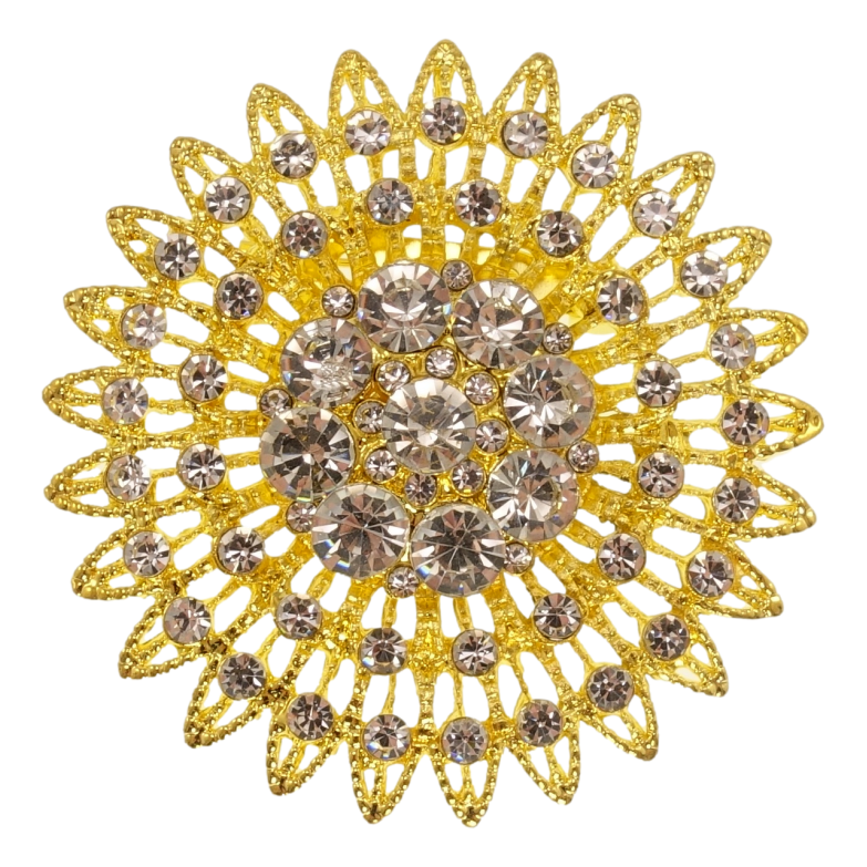 Брошь Подсолнух с стразами фото №1