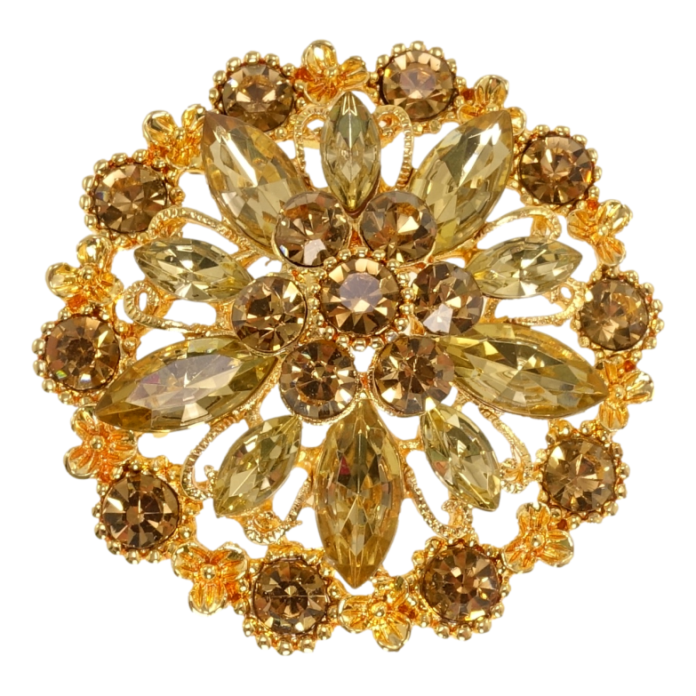 Брошь Снежинка с золотыми стразами фото №2 Брошь Снежинка с золотыми стразами фото №2