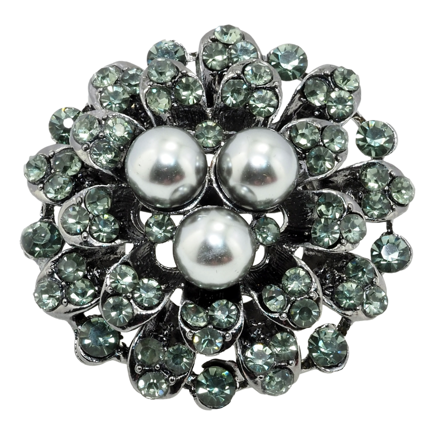 Брошь Цветочек с черным жемчугом фото №1 Брошь Цветочек с черным жемчугом фото №1