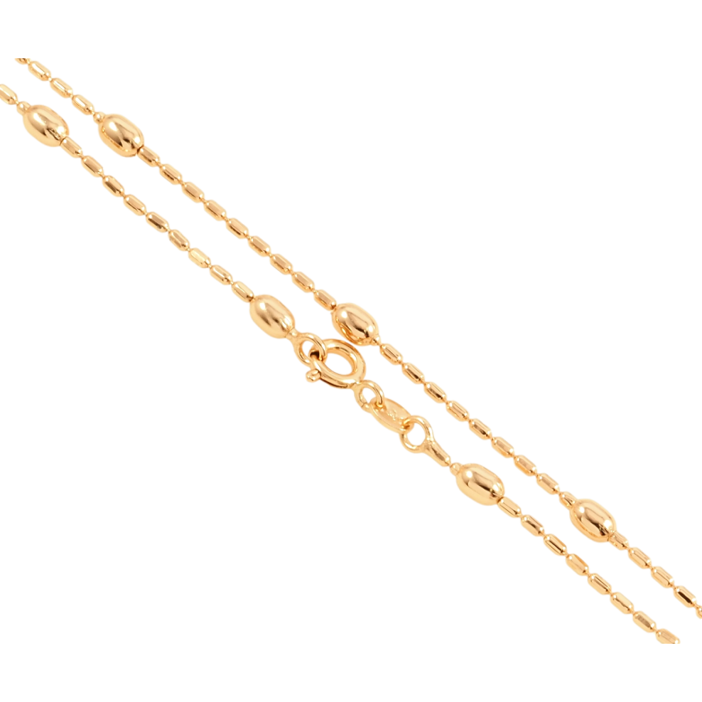 Цепочка Xuping Позолота 18K Плетение Перлина с бусинами длина 45см х 1мм фото №1