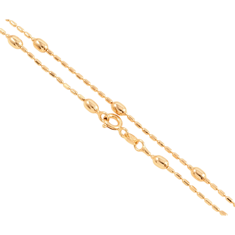 Цепочка Xuping Позолота 18K Плетение Перлина с бусинами длина 45см х 1мм фото №1