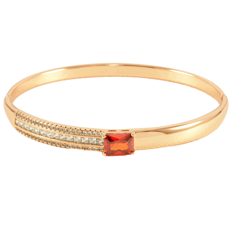 Браслет Xuping Позолота 18K Инкрустация цирконием с красным фианитом ø 6см фото №1