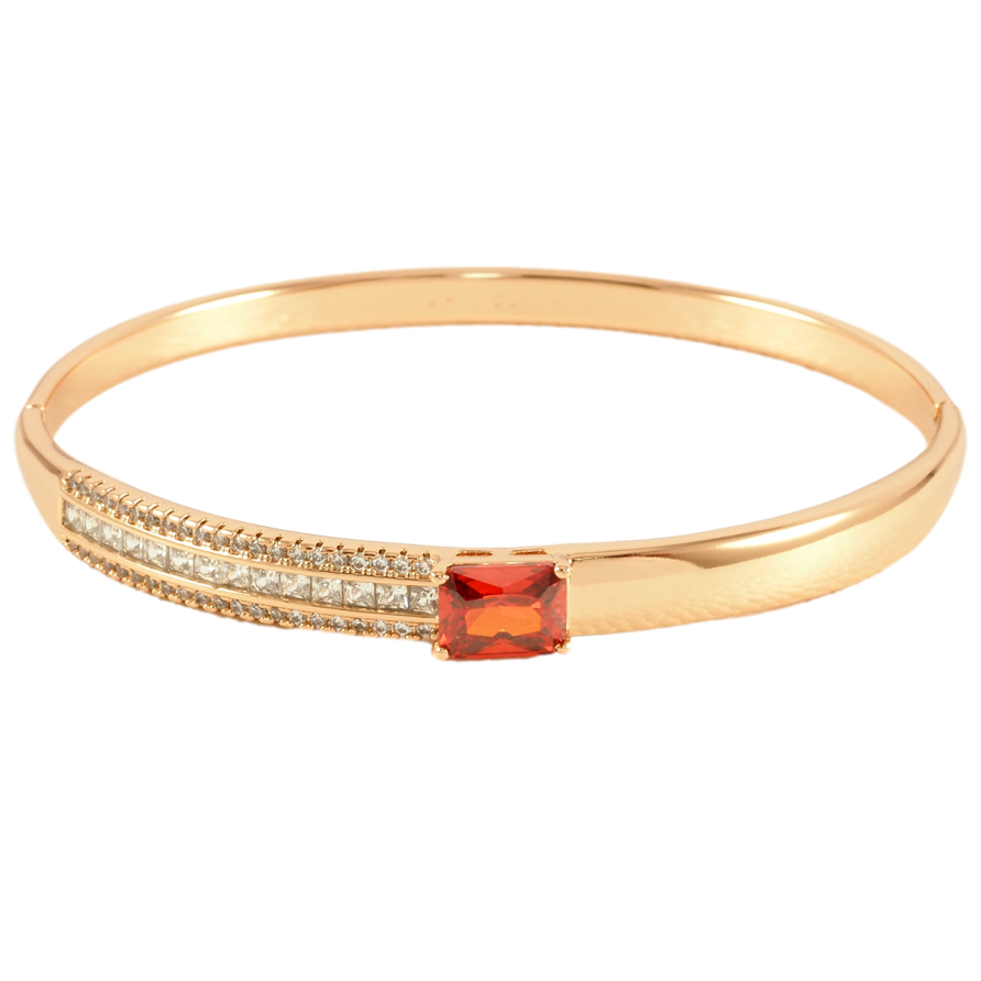 Браслет Xuping Позолота 18K Інкрустація цирконієм з червоним фіанітом ø 6см фото №1