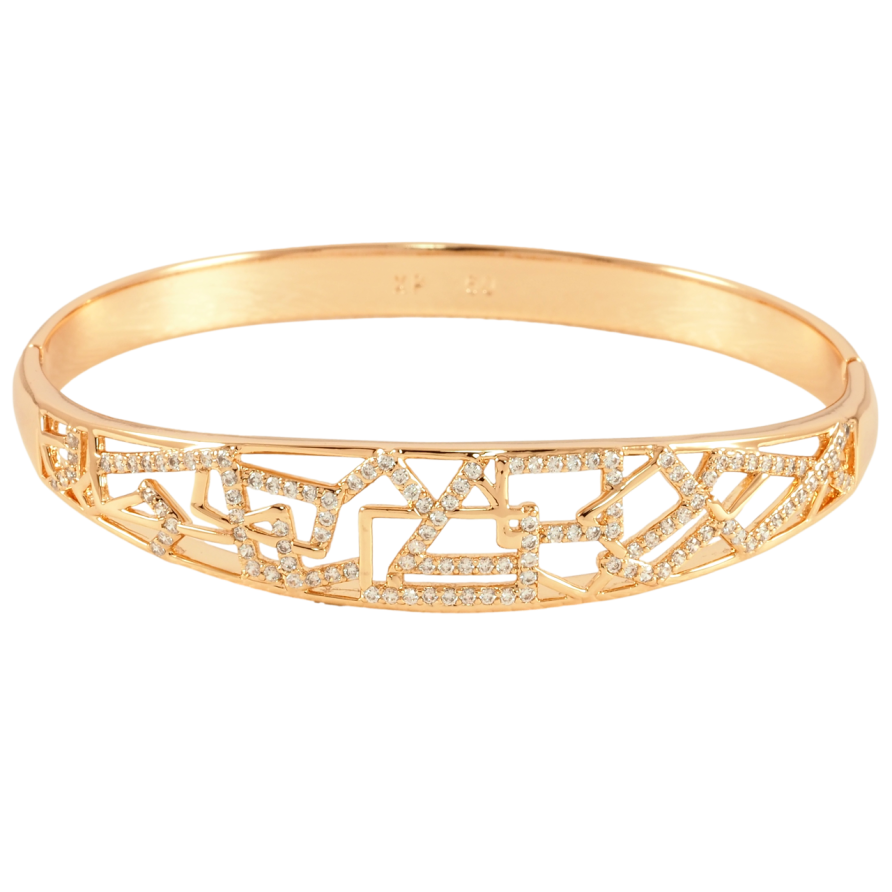 Браслет Xuping Позолота 18K Декоративний візерунок з цирконієм ø 6см фото №1