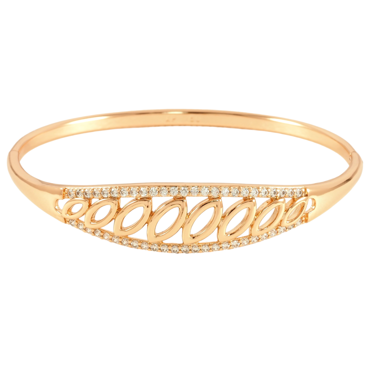 Браслет Xuping Позолота 18K Декоративний візерунок з цирконієм ø 6см фото №4