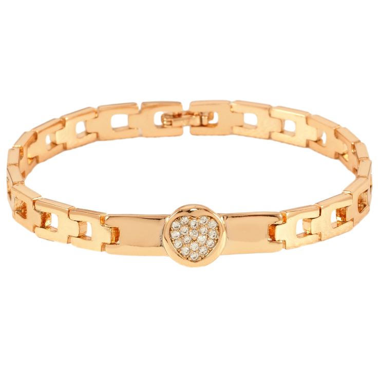 Браслет Xuping Позолота 18K Сердечко с цирконием размер 19.5см х 6мм фото №12