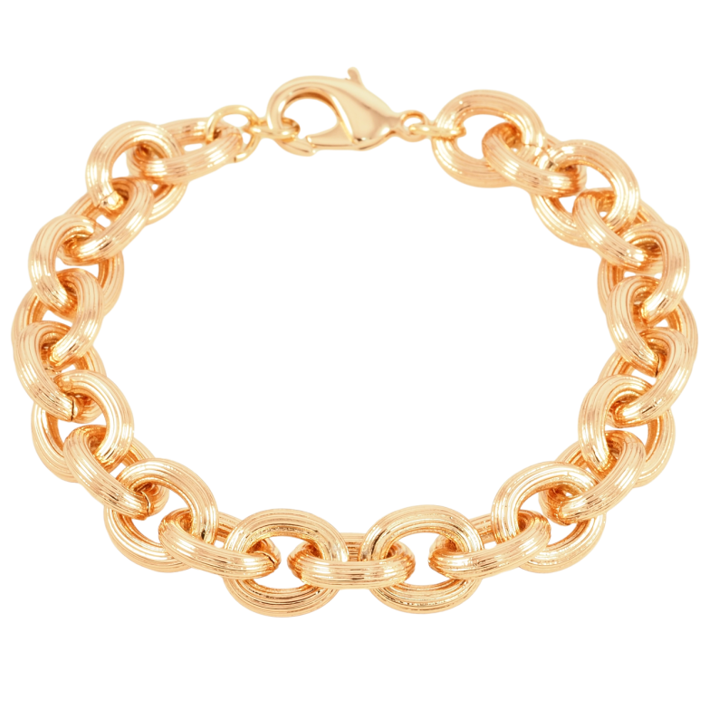 Браслет Xuping Позолота 18K Цепочка Якорная размер 21.5см х 11мм фото №1