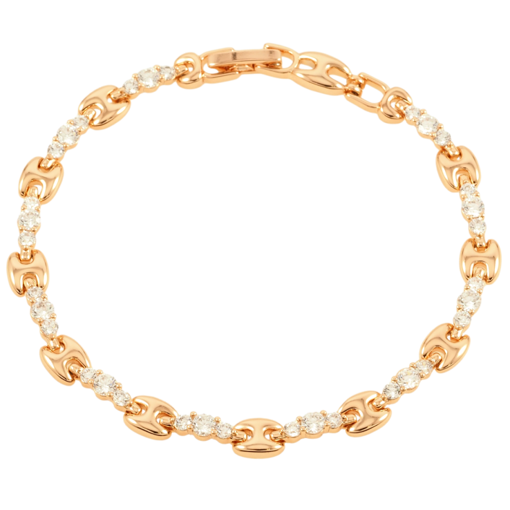 Браслет Xuping Позолота 18K Доріжка цирконію з декоративними вставками розмір 18.5см х 3-5мм фото №22