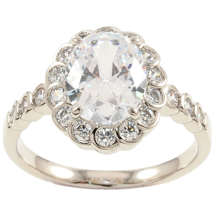 Кольцо Xuping Родий Фианит в обрамлении циркония фото №18 Кольцо Xuping Родий Фианит в обрамлении циркония фото №18