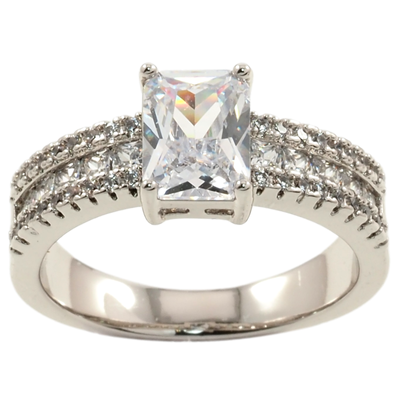 Каблучка Xuping Родій Фіаніт з інкрустацією цирконієм фото №2