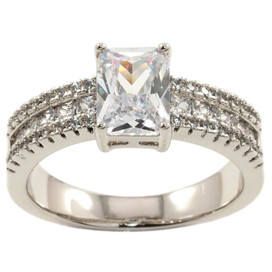 Каблучка Xuping Родій Фіаніт з інкрустацією цирконієм фото №1