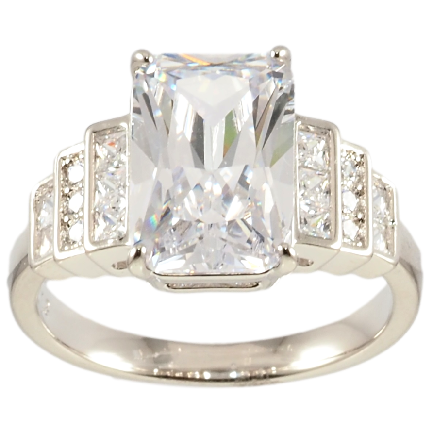 Кольцо Xuping Родий Фианит с инкрустацией цирконием фото №1