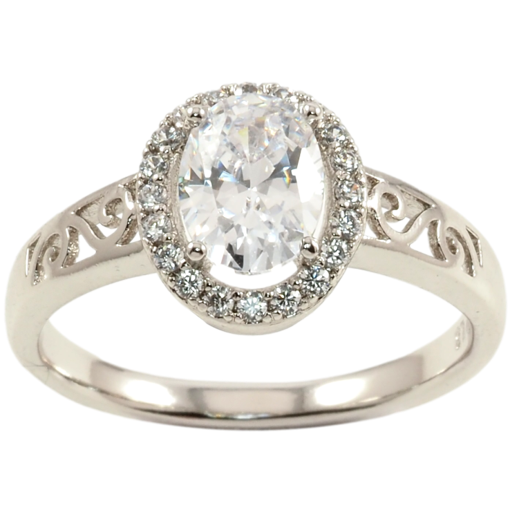 Кольцо Xuping Родий Фианит в обрамлении циркония фото №13 Кольцо Xuping Родий Фианит в обрамлении циркония фото №13