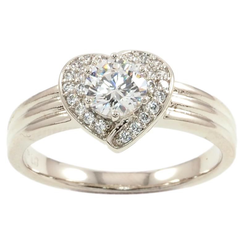 Каблучка Xuping Родій Серце з цирконієм фото №1 Каблучка Xuping Родій Серце з цирконієм фото №1