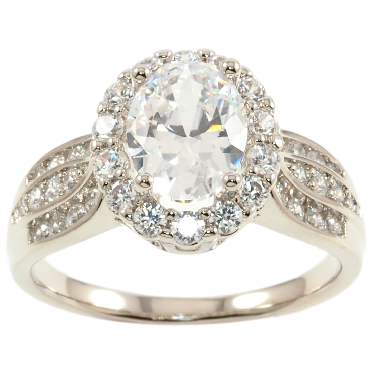 Кольцо Xuping Родий Фианит в обрамлении циркония фото №14 Кольцо Xuping Родий Фианит в обрамлении циркония фото №14