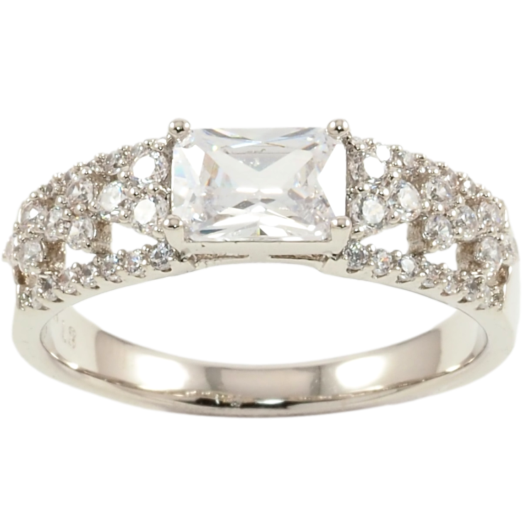 Кольцо Xuping Родий Инкрустация цирконием фото №9 Кольцо Xuping Родий Инкрустация цирконием фото №9