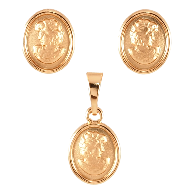 Набор Xuping Позолота 18K Серьги Кулон Портрет 9х10мм фото №1